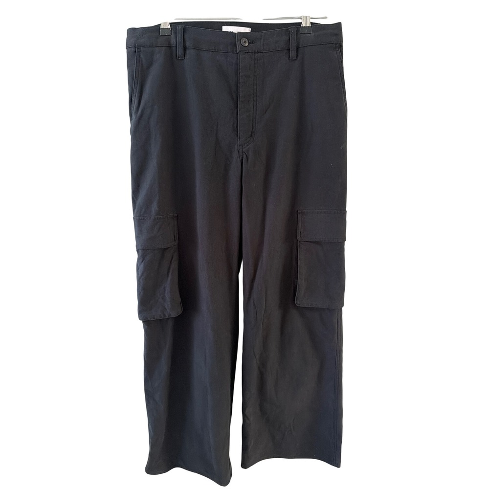 Aritzia TNA Black Cargo Pants Straight Leg Utility Trousers 118779 Womens 12